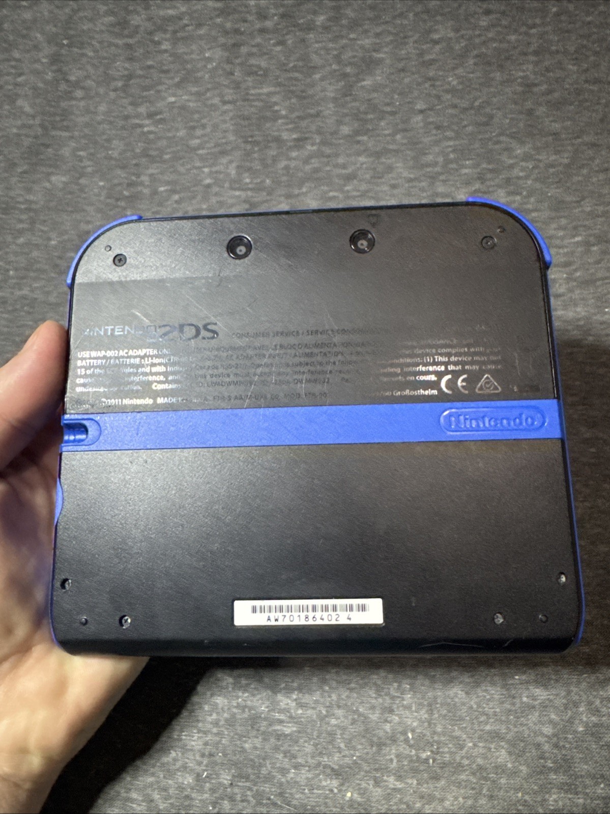 Nintendo 2DS Blue and Black Handheld System