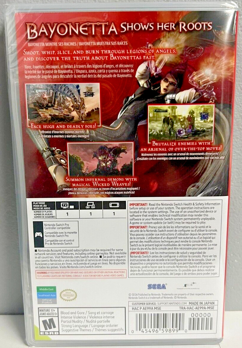 Bayonetta Switch Brand New Game Special (2009 Action/Adventure)