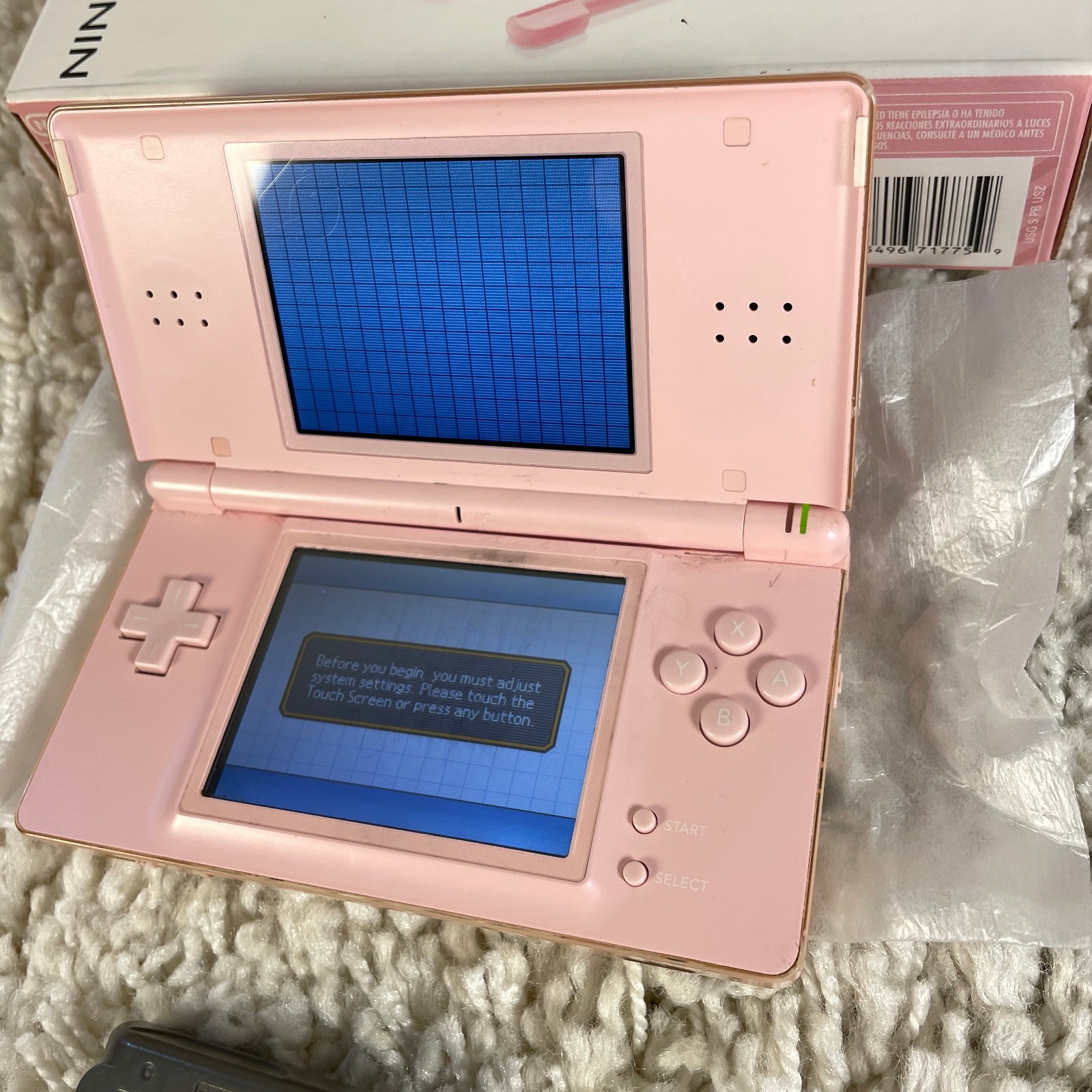 Nintendo DS Lite Coral Rose Pink Handheld System USG-001 Complete In Box CIB