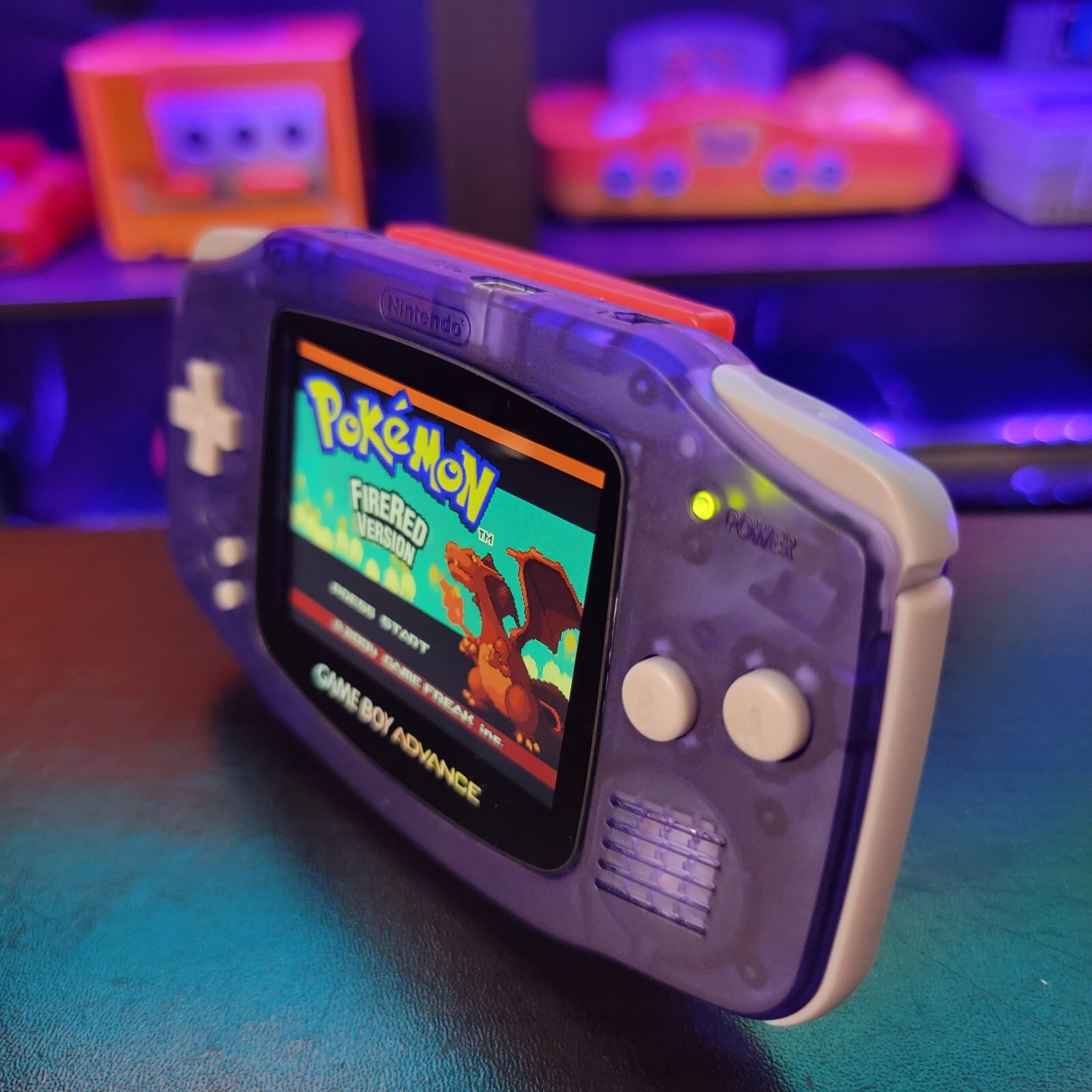Grape Purple Game Boy Advance GBA iPS LCD USB-C 1800 mAh Rechargeable Battery