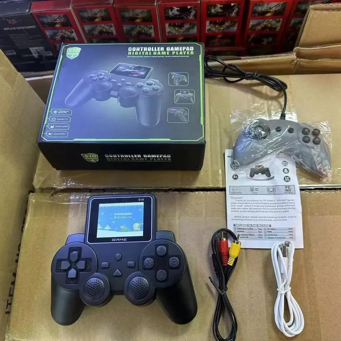 New Kids Retro Handheld Game Console 520 Games Gifts Party Favors Controller