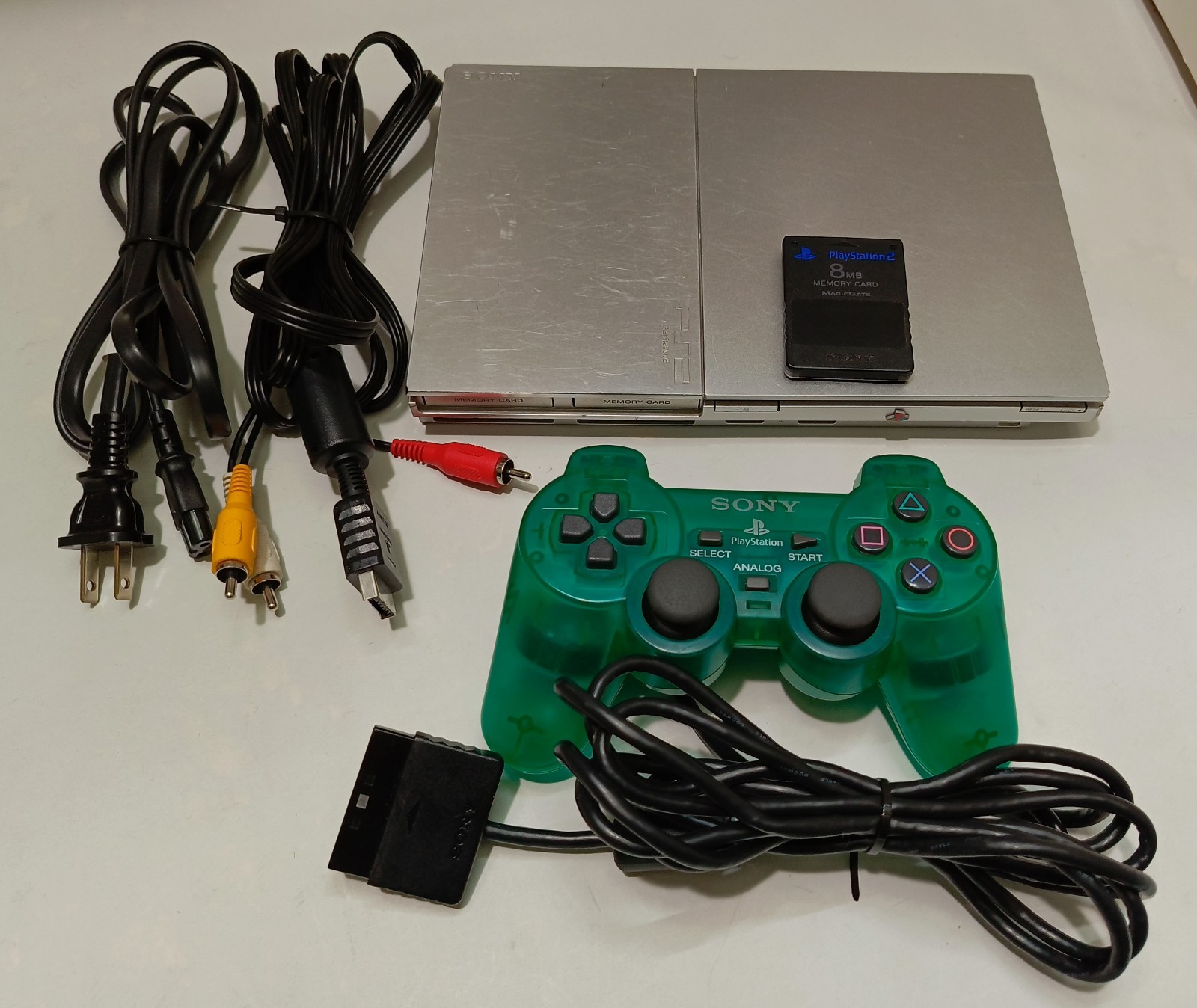 Sony PlayStation 2 Slim PS2 Silver Console Gaming System SCPH-90001