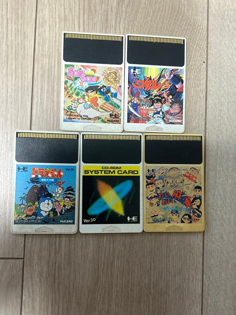 NEC PC Engine CORE GRAFX Console with 5 Game Cartridges Grey Set Classic