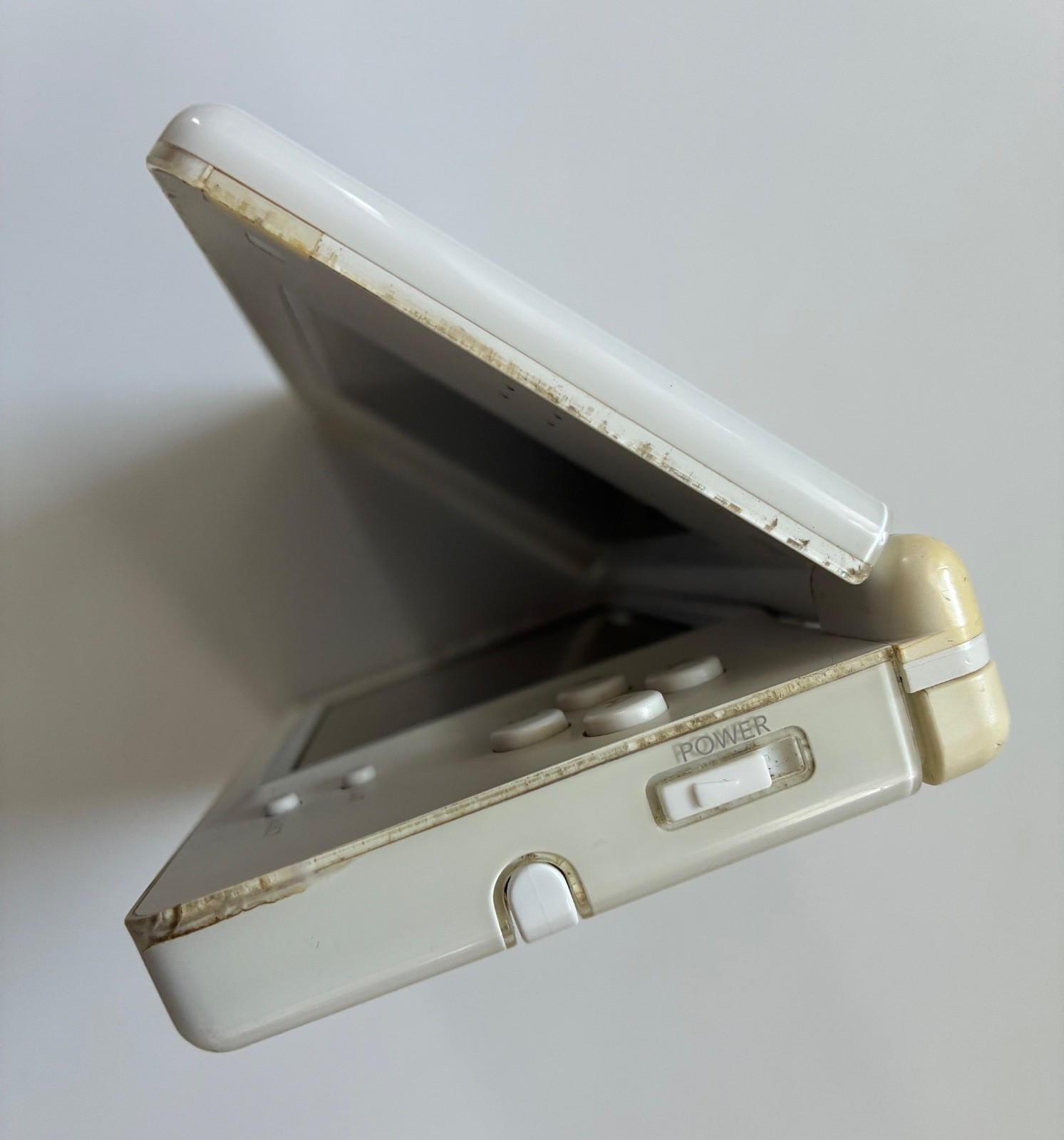 Nintendo DS Lite Handheld Console – White – Tested, Works – Cracks/Discoloration