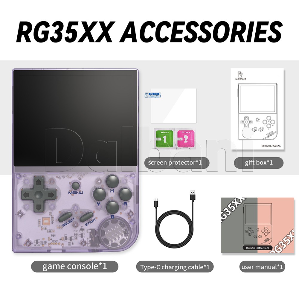 RG35XX Plus 2024 Anbernic Purple Retro Game Console 3300mAh Linux System