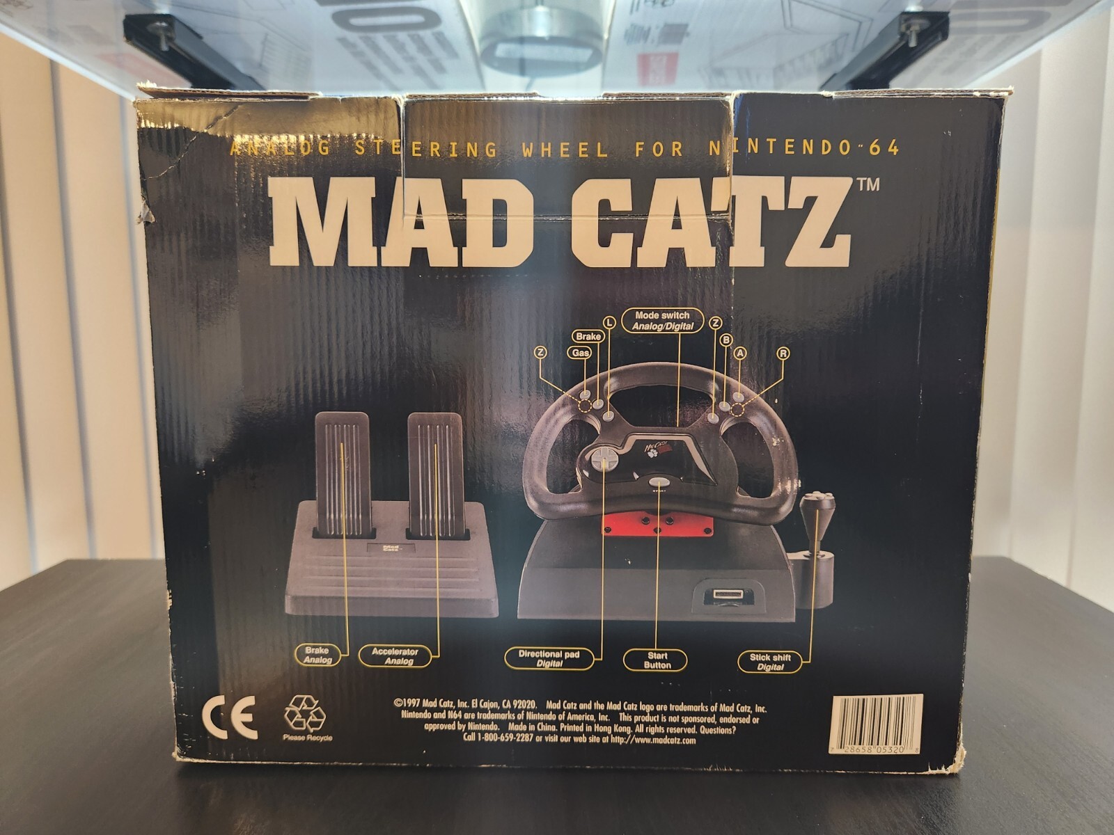 Open Used – Nintendo 64 – Mad Catz – Analog Steering Wheel w/ Force Pack – 1997