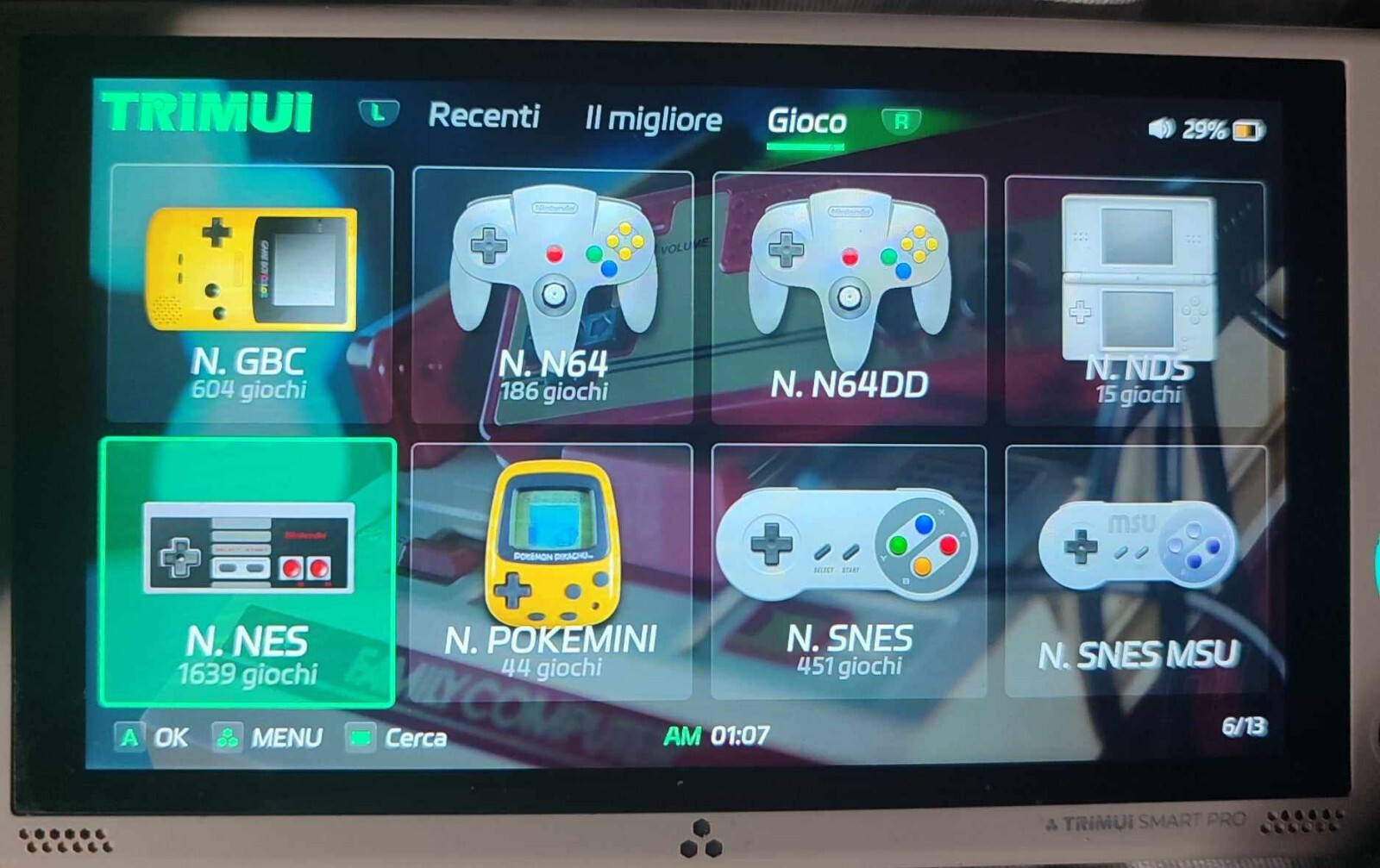 TRIMUI SMART PRO CROSSMIX 256GB SANDISK 60000 Games CONSOLE DISPLAY 5 GRAY