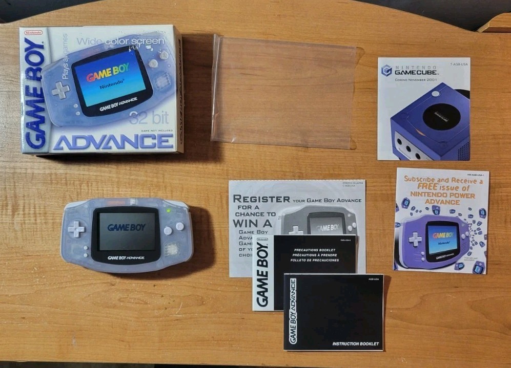 Nintendo Game Boy Advance Console Clear Glacier – Complete In Box (TESTED)
