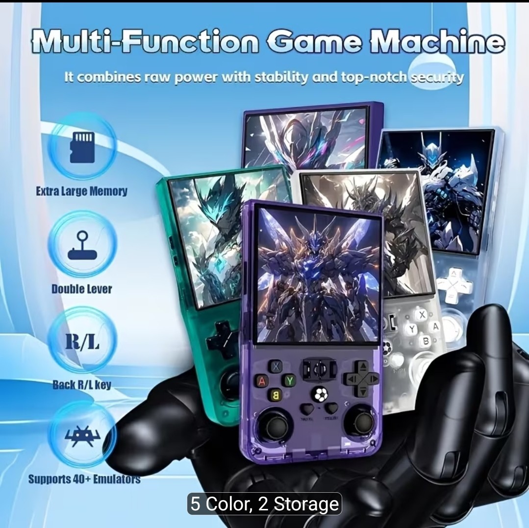 R36 MAX 4″ Handheld Game Console 4000mAh Battery 40 Simulators 64G/128G