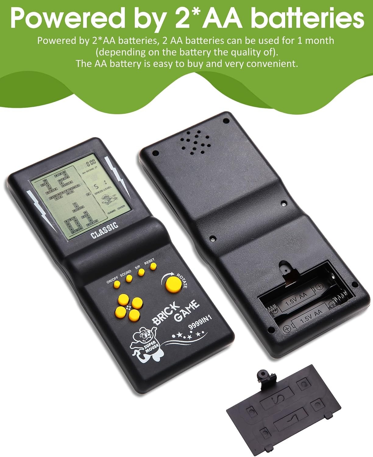 HLF 3.5 Inch Retro Brick Game Console 23 Classic Black
