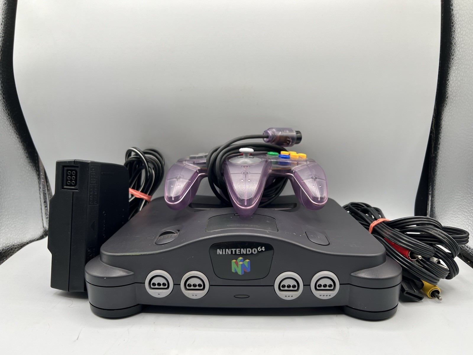 Nintendo 64 N64 Console with Atomic Purple Controller and Cords Works