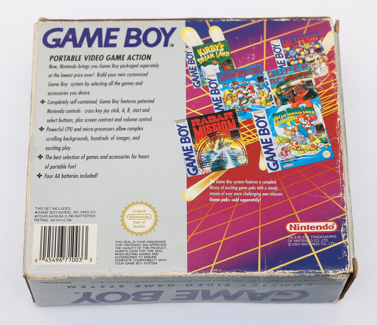 Original Nintendo Game Boy GB Hong Kong HK Mani Release DMG-01 1993 with Manual