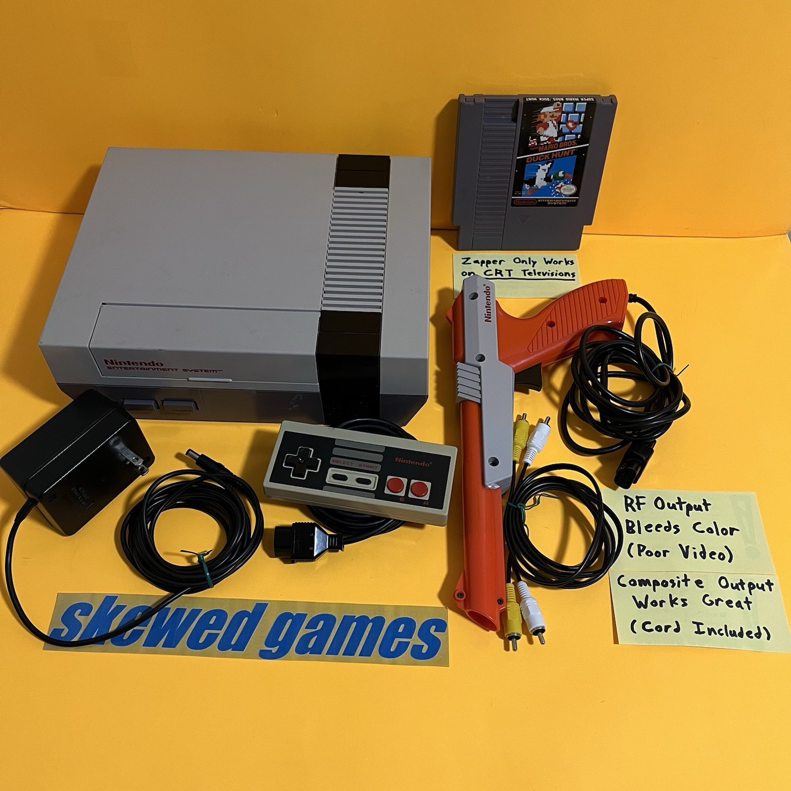 Original Nintendo NES Console Bundle w/ Super Mario Bros Duck Hunt and Zapper