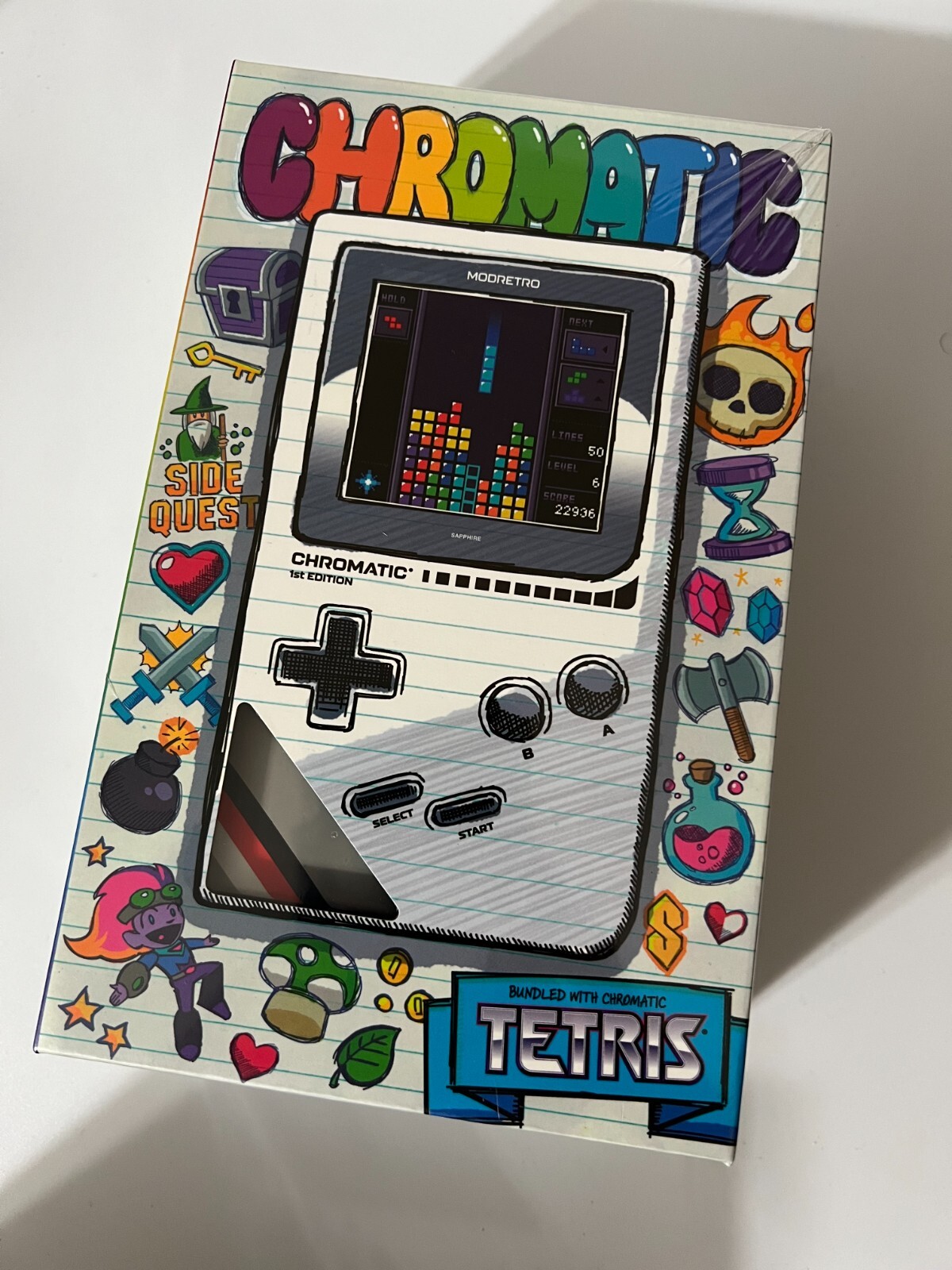 ModRetro Chromatic GameStop Grey SAPPHIRE Premium Gameboy Premium FIRST RUN