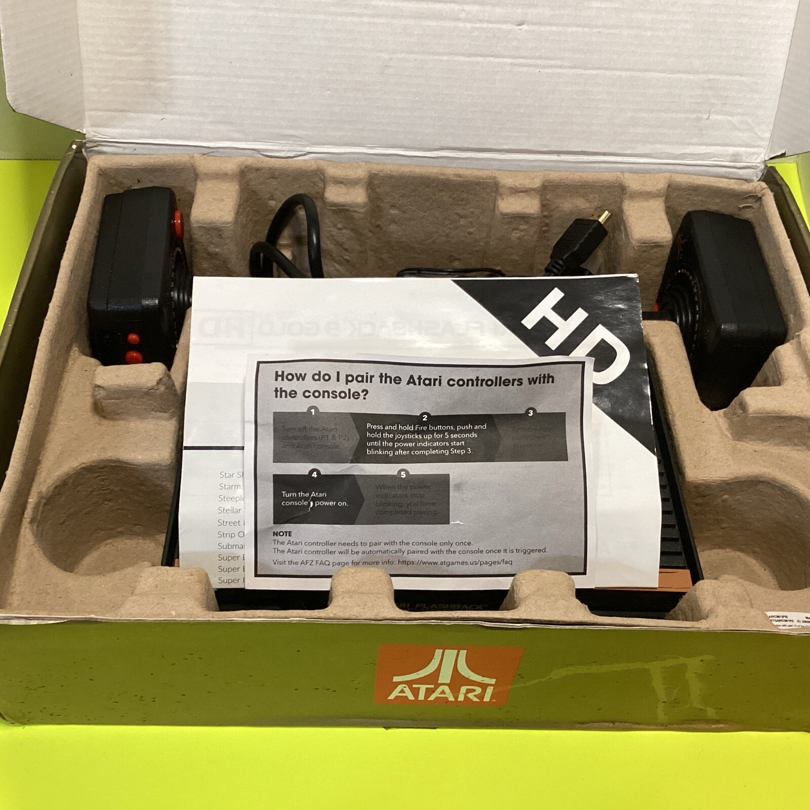 Atari Flashback 9 Gold HD Console 120 Built-in Games & Controllers Tested Works
