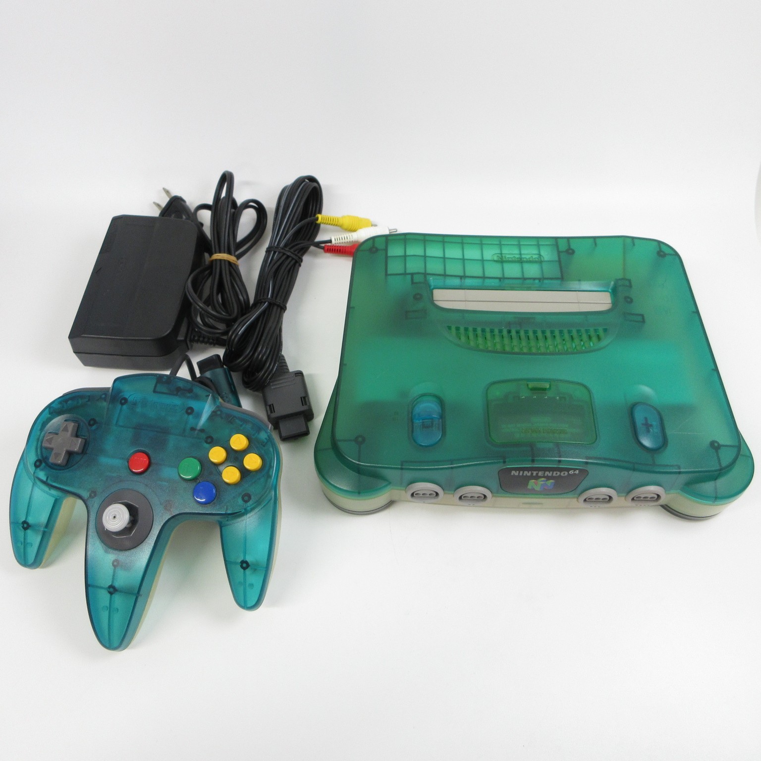 【Very Good】Nintendo 64 N64 Console Clear Blue Controller Adapter Japanese Ver.