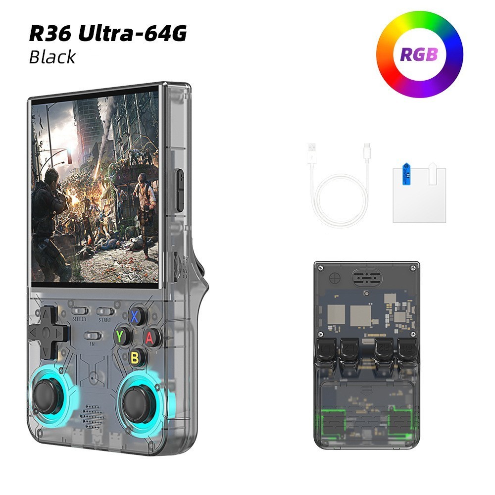 R36 Ultra Retro Handheld Video Game Console 4″ IPS Screen 40000+ Video Games