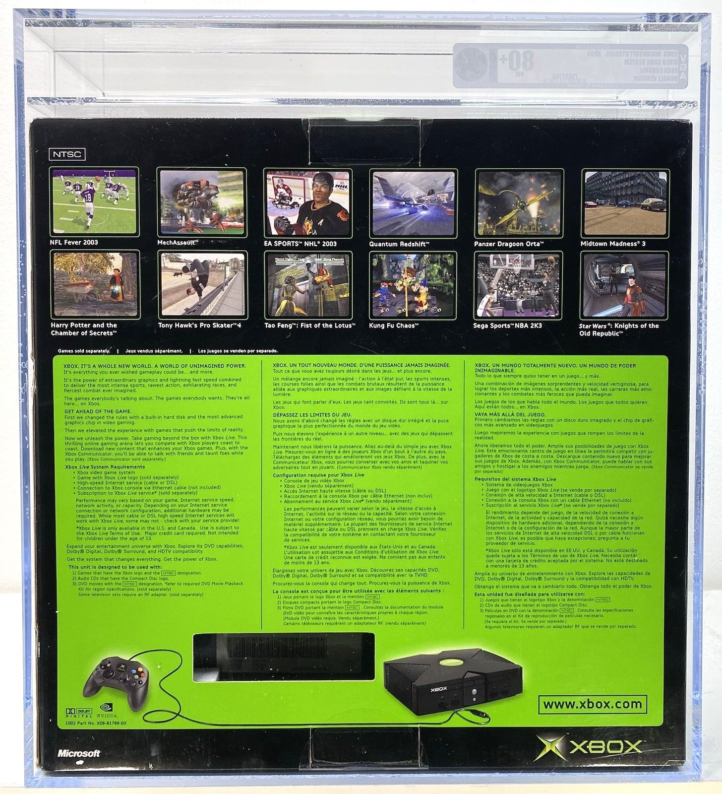 Microsoft Xbox Console System Bundle Version New 2003 Sealed VGA 80+ Archival
