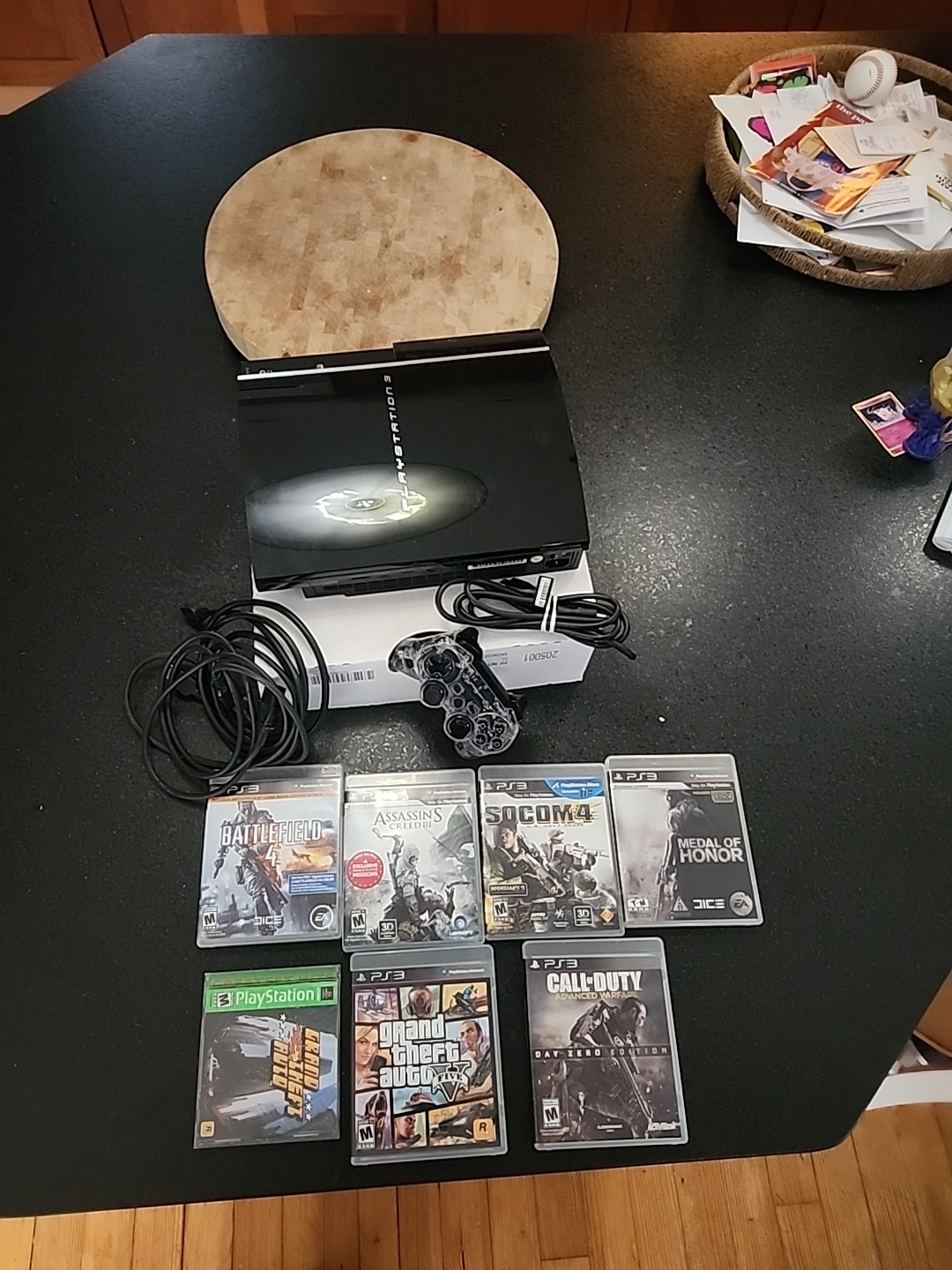 Ps3 No Charge Cable Control On Battery’s Cutting Bord Not Included