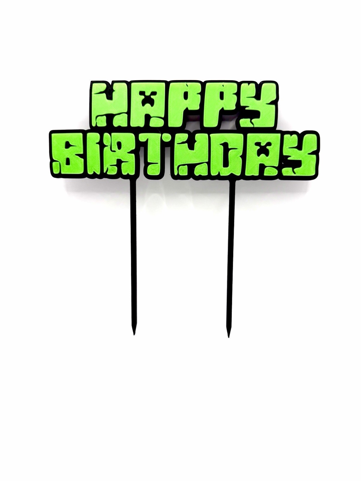 Minecraft Glow In The Dark Cake Topper Happy Birthday
