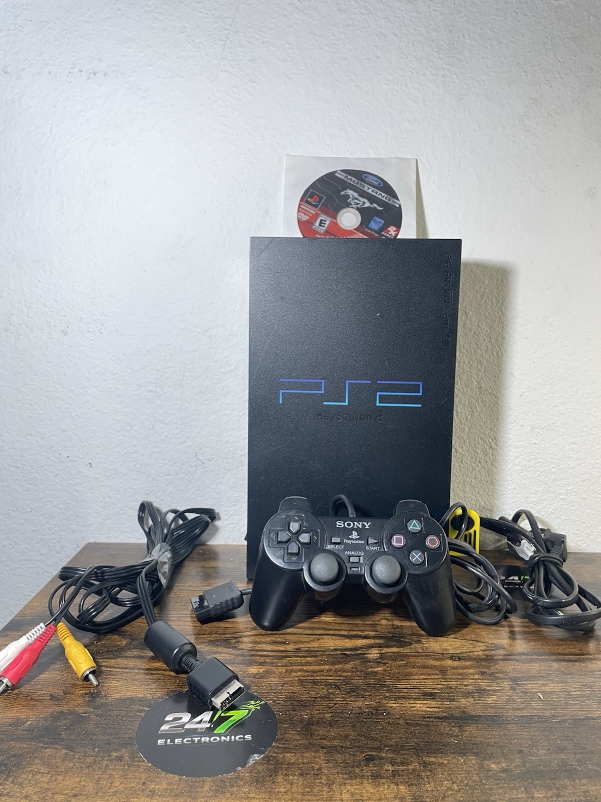 Sony PlayStation 2 PS2 Console SCPH-30001 R Black w Controller AV/Power TESTED