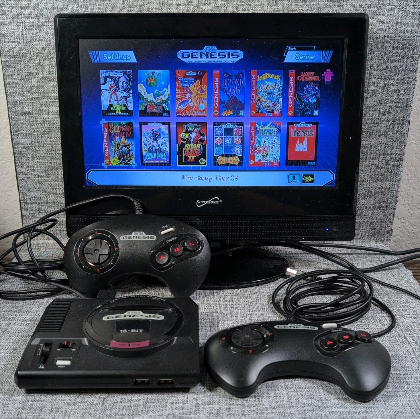 Sega Genesis Mini Authentic Console w/ Controllers & Cables Tested Working
