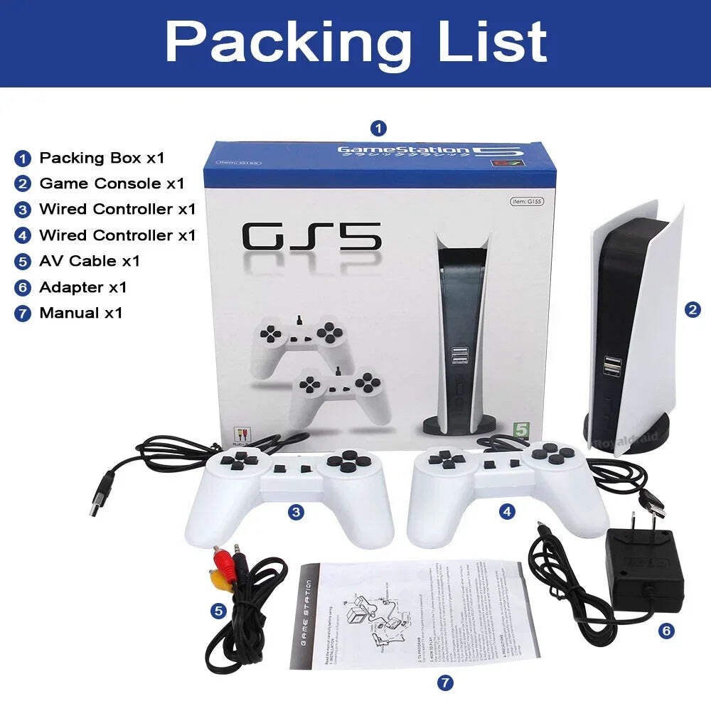 GS5 Game Station 5 Video Game Console With 200 Classic Games 8 Bit TV Console Re