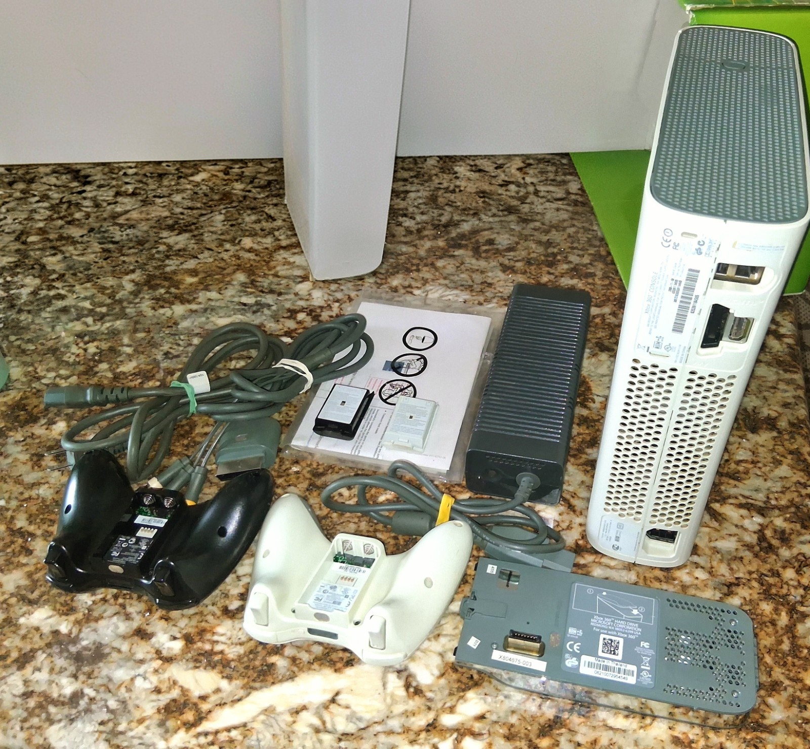 XBOX 360 ARCADE W/ 20GB HD AND 29 GAMES, 2 CONTROLLERS- EXCELLENT QUALITY