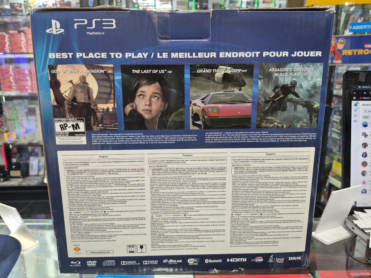 New Sealed Sony Playstation PS3 Super Slim 250GB Azurite Blue CECH-4201B Console