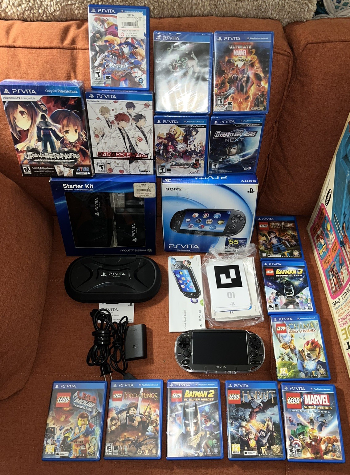 Sony PlayStation Vita PCH-1101 Black 3G/Wi-Fi First Ed. Mega Bundle 15 Games