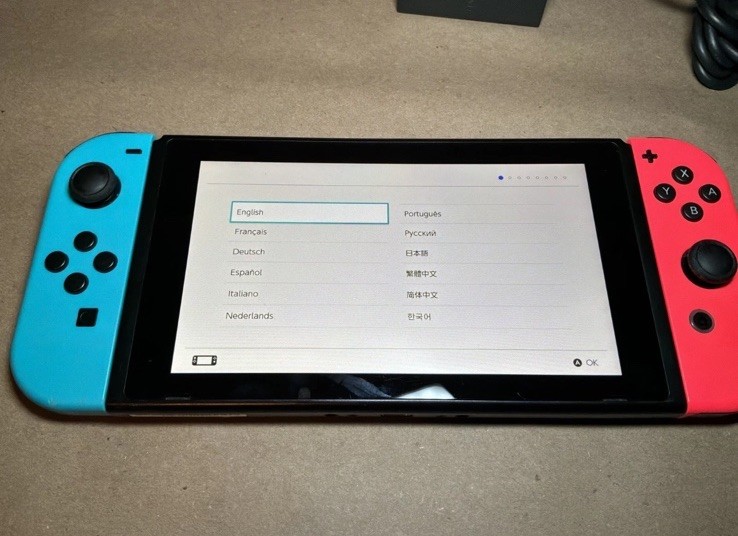 Nintendo Switch Handheld Console w/ Neon Blue Red Joy-Cons and Dock| Tested