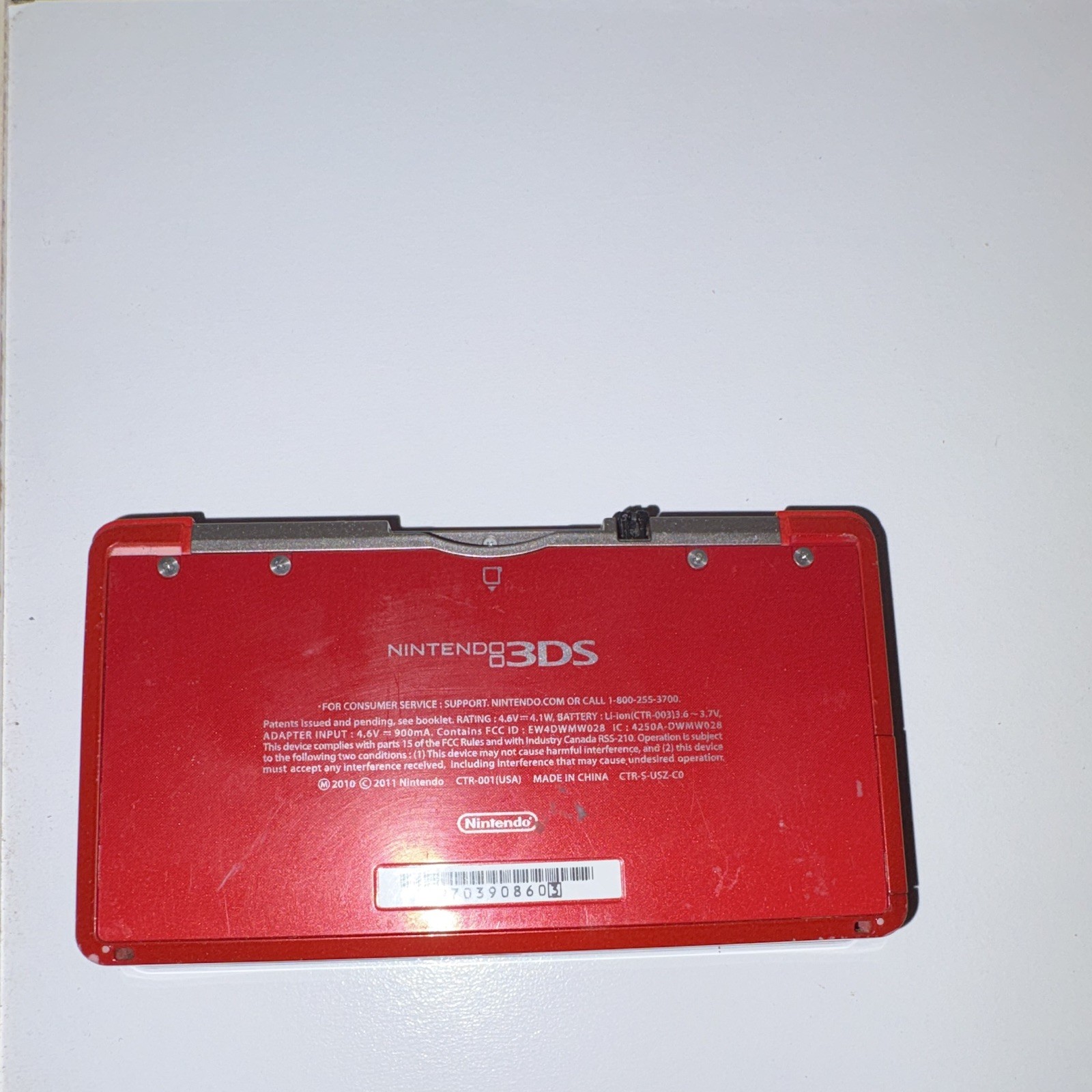 Nintendo 3DS Flame Red Handheld System CTR-001(USA) 3D NTSC-U/C (US/CA)