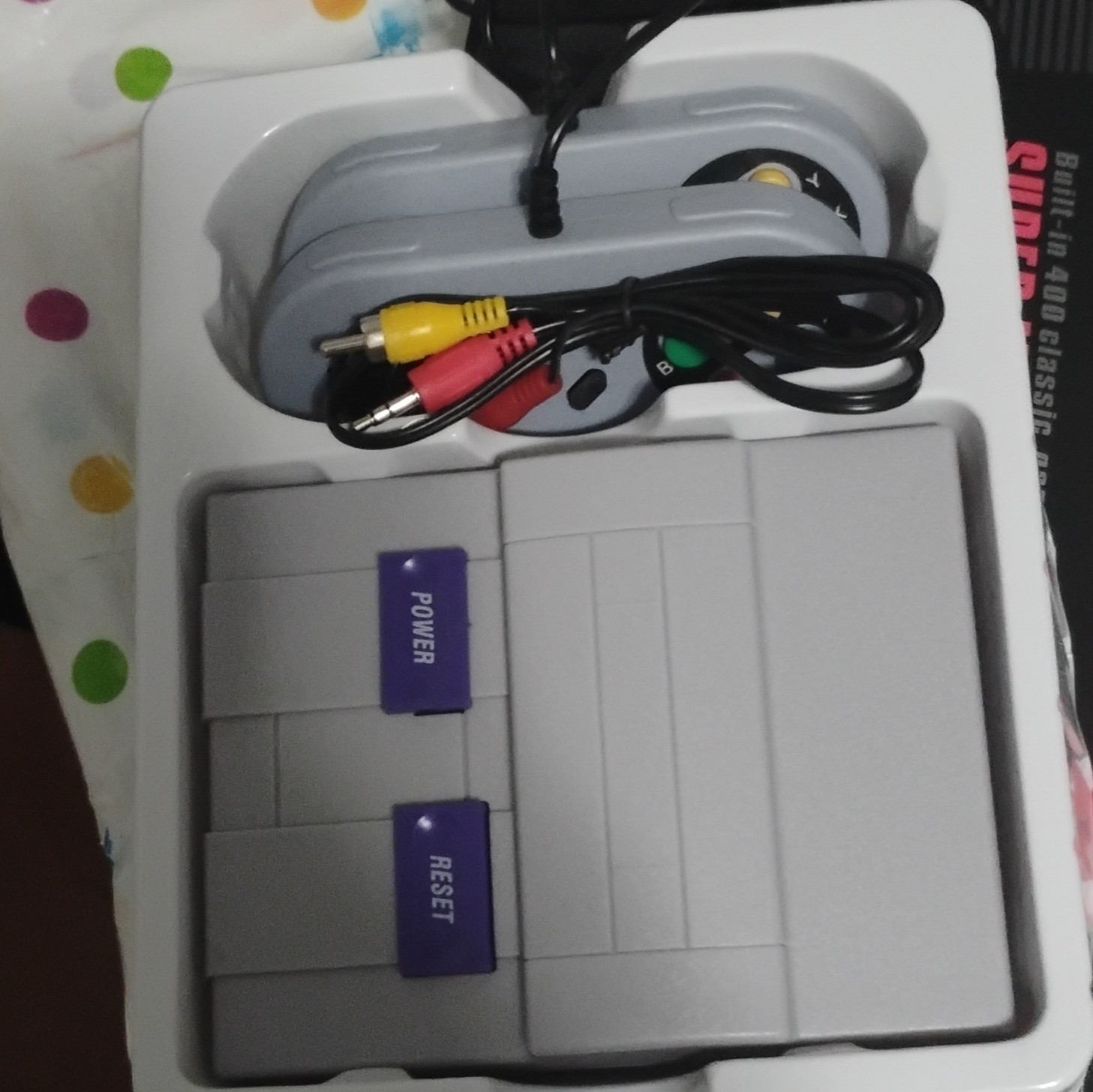 Super Mini SFC Gray Console Entertainment System w/Replica Not Original