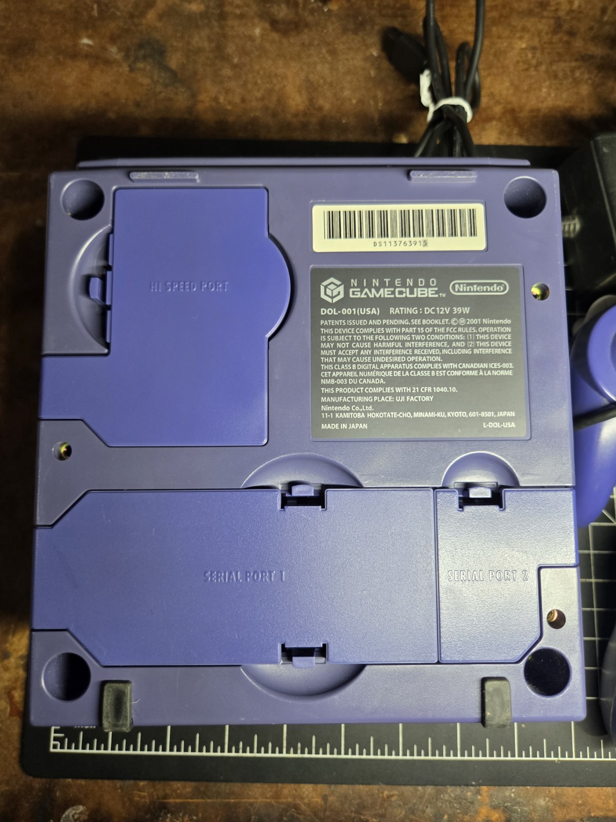 Nintendo Gamecube Indigo Purple – Console DOL-001 W/ OEM Power Supply & AV Cable
