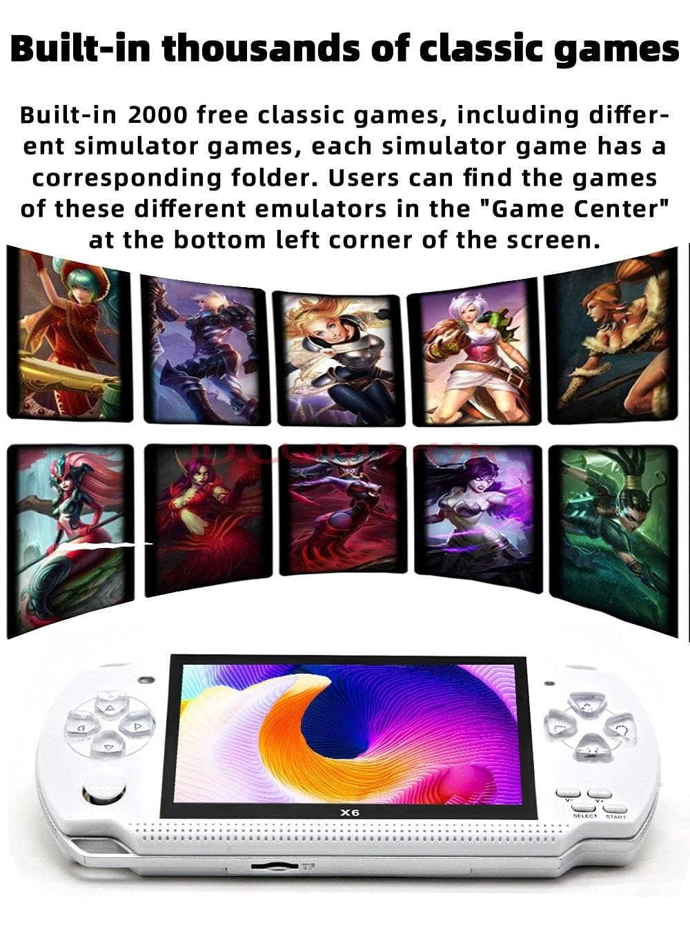 Handheld Game Console 4.3 inch 8GB Built in 2000 Games for Multiple Simulator…