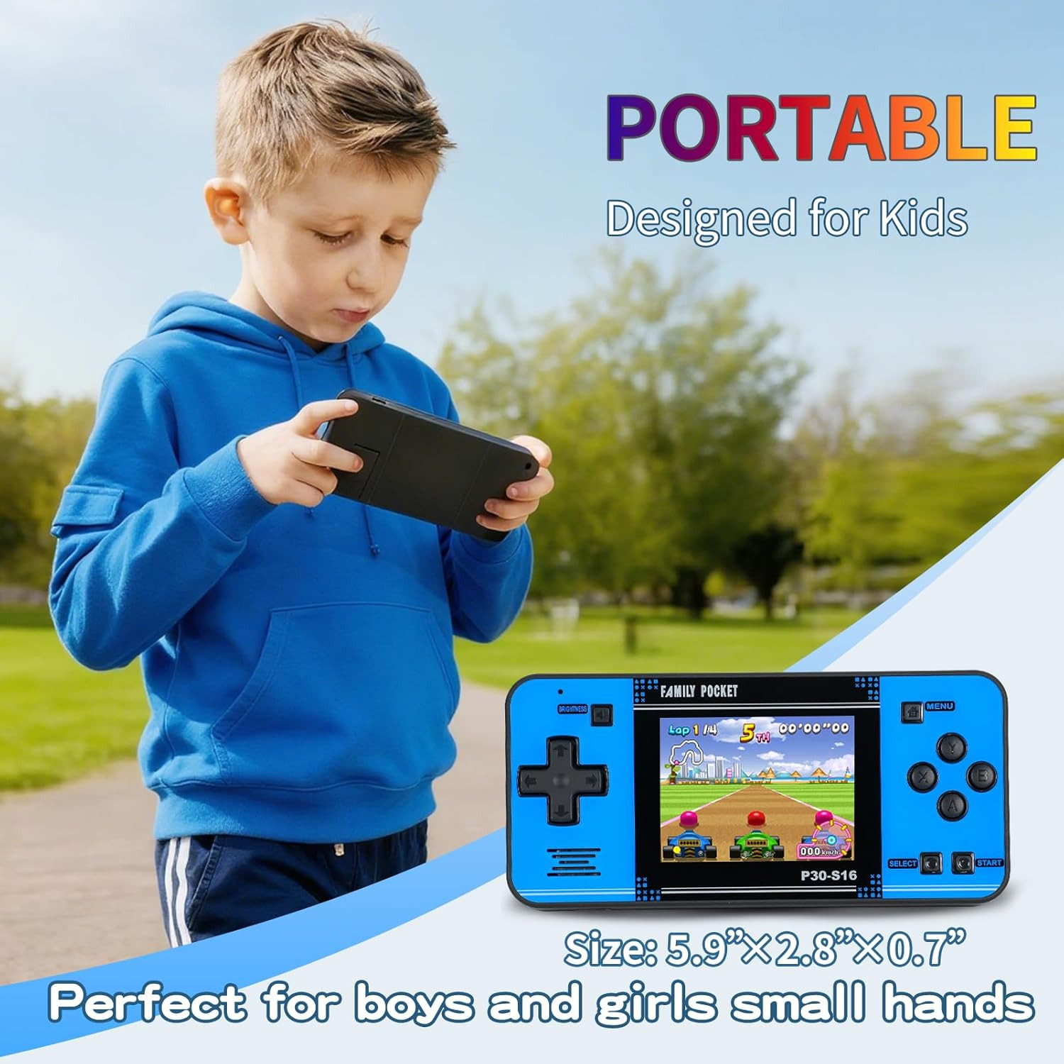 Handheld Game for Kids -Preloaded 220 Retro Video Games, Portable Gaming Player