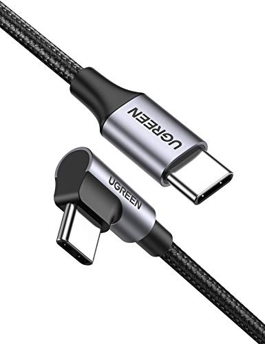 UGREEN USB C Cable Right Angle Type-C PD 60W/3A Fast Charging Break-Resistant