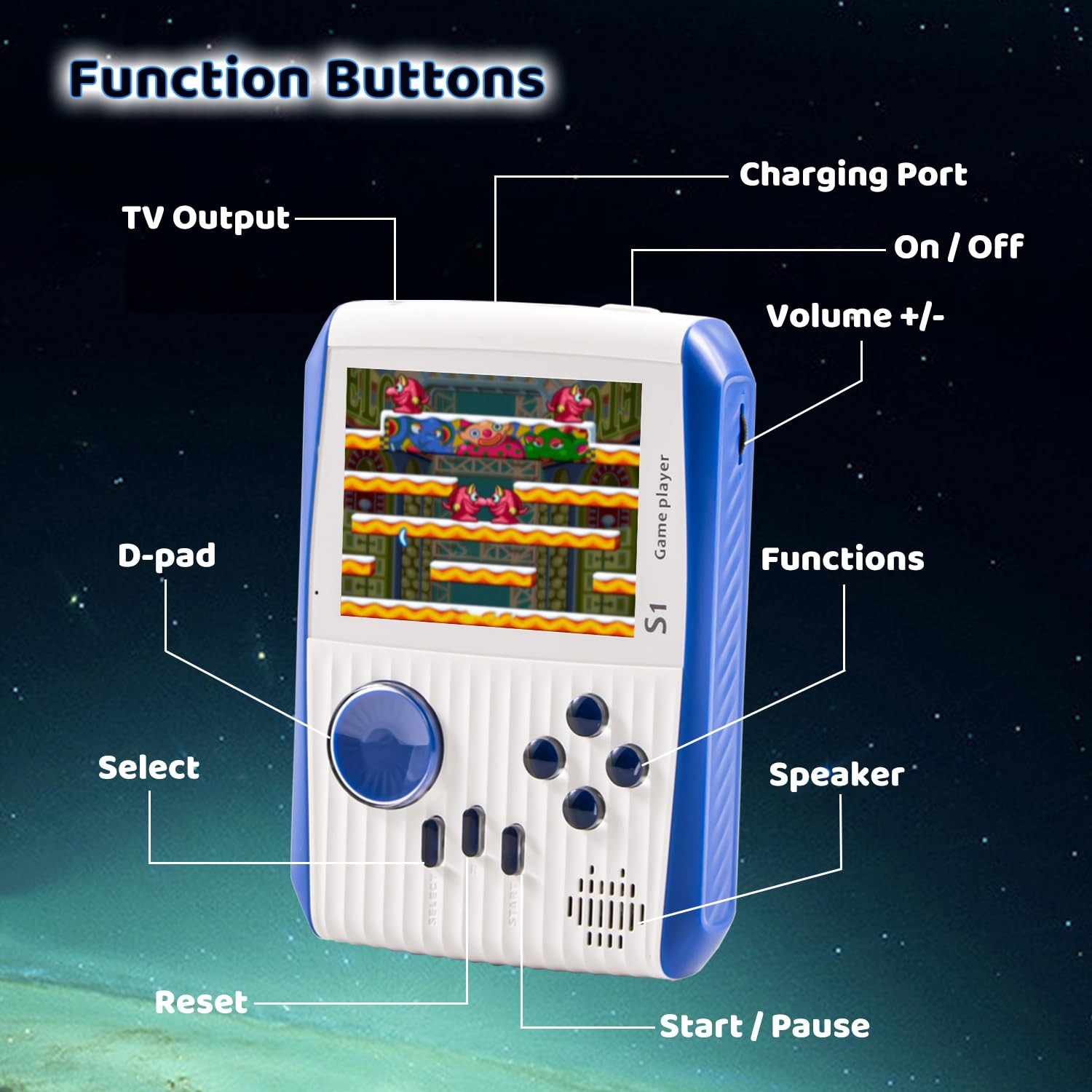 Kid Mini Handheld Retro Games Console Built in 666 Classic Games, Portable Ha…