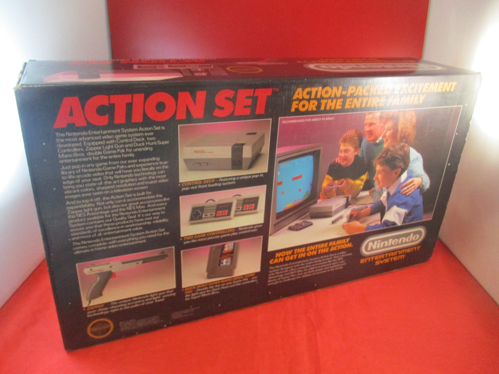 Nintendo NES Console System Action Set Box Mario/Duck Hunt Zapper Controllers