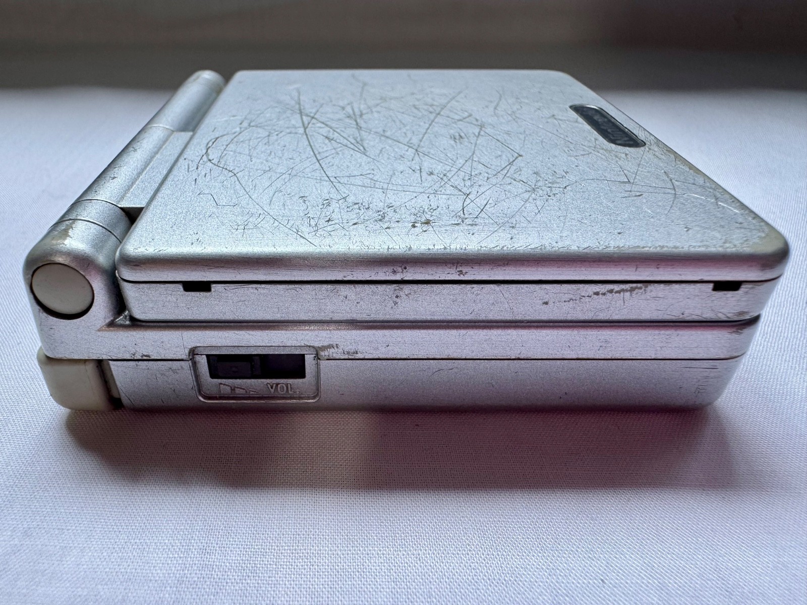 Nintendo Gameboy Advance SP AGS001 Metal Silver Handheld w/ USB Cable & Battery