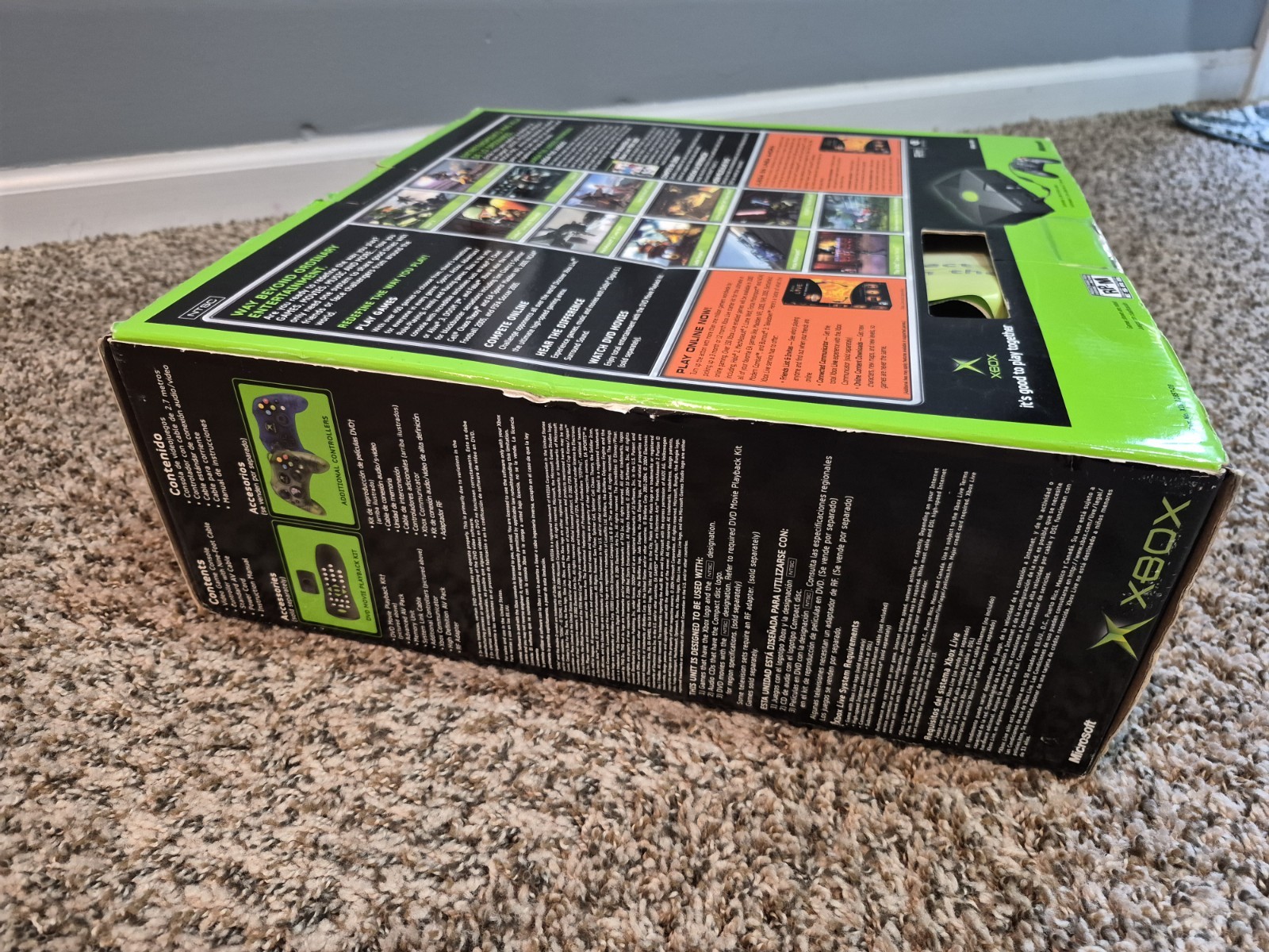 Xbox Original Console 100% Complete in Box CIB Box VERY NICE! TESTED WORKING