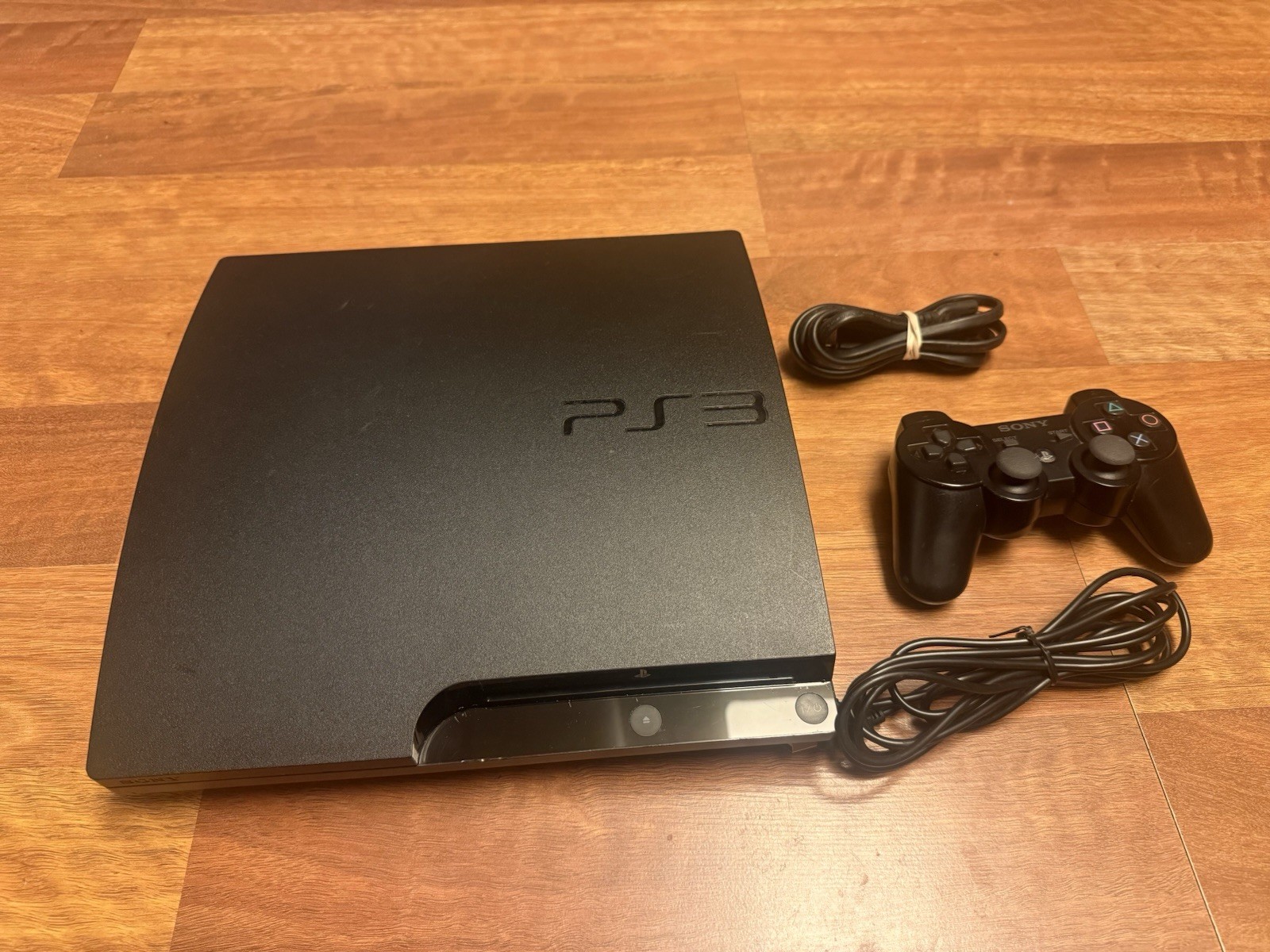 Sony PlayStation 3 PS3 Slim 160GB Console OEM Controller Cables Tested Works