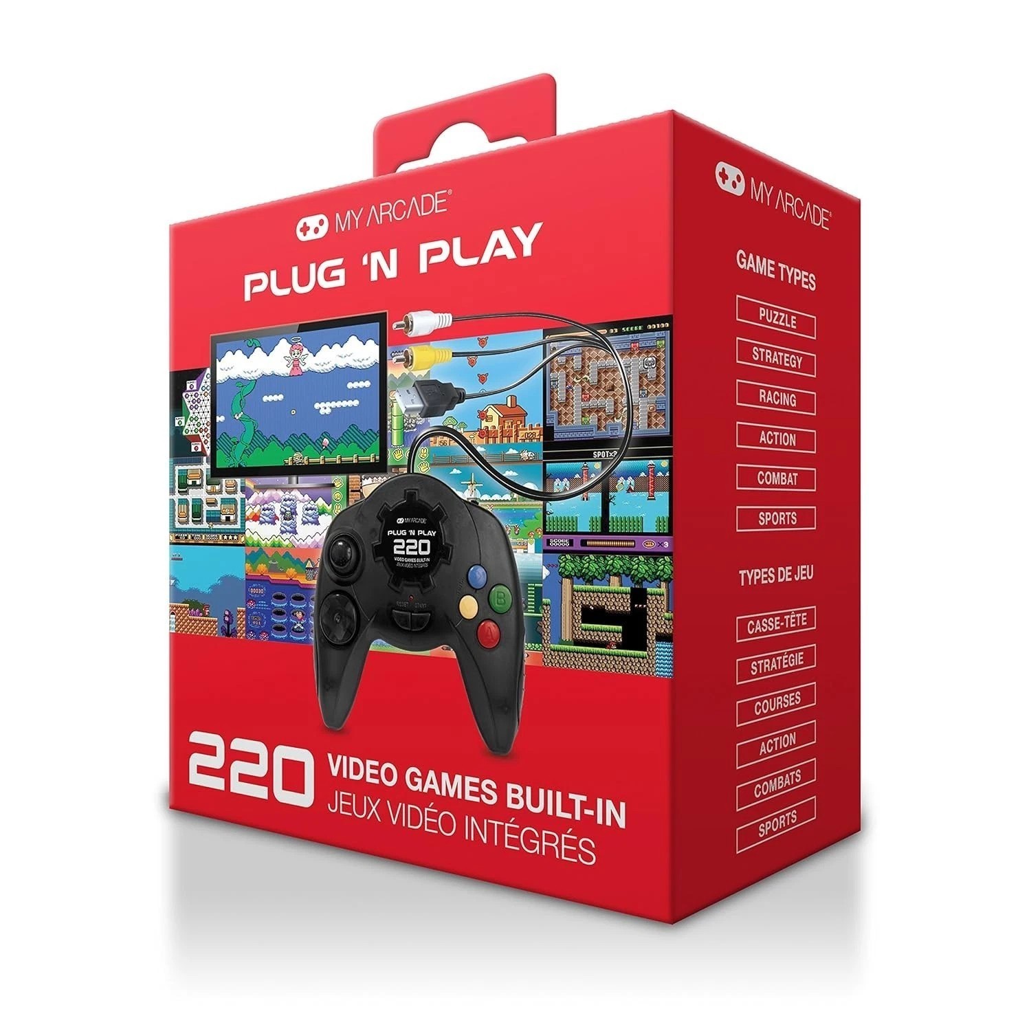 My Arcade Plug N Play TV Game Console: 220 Retro Style Games –