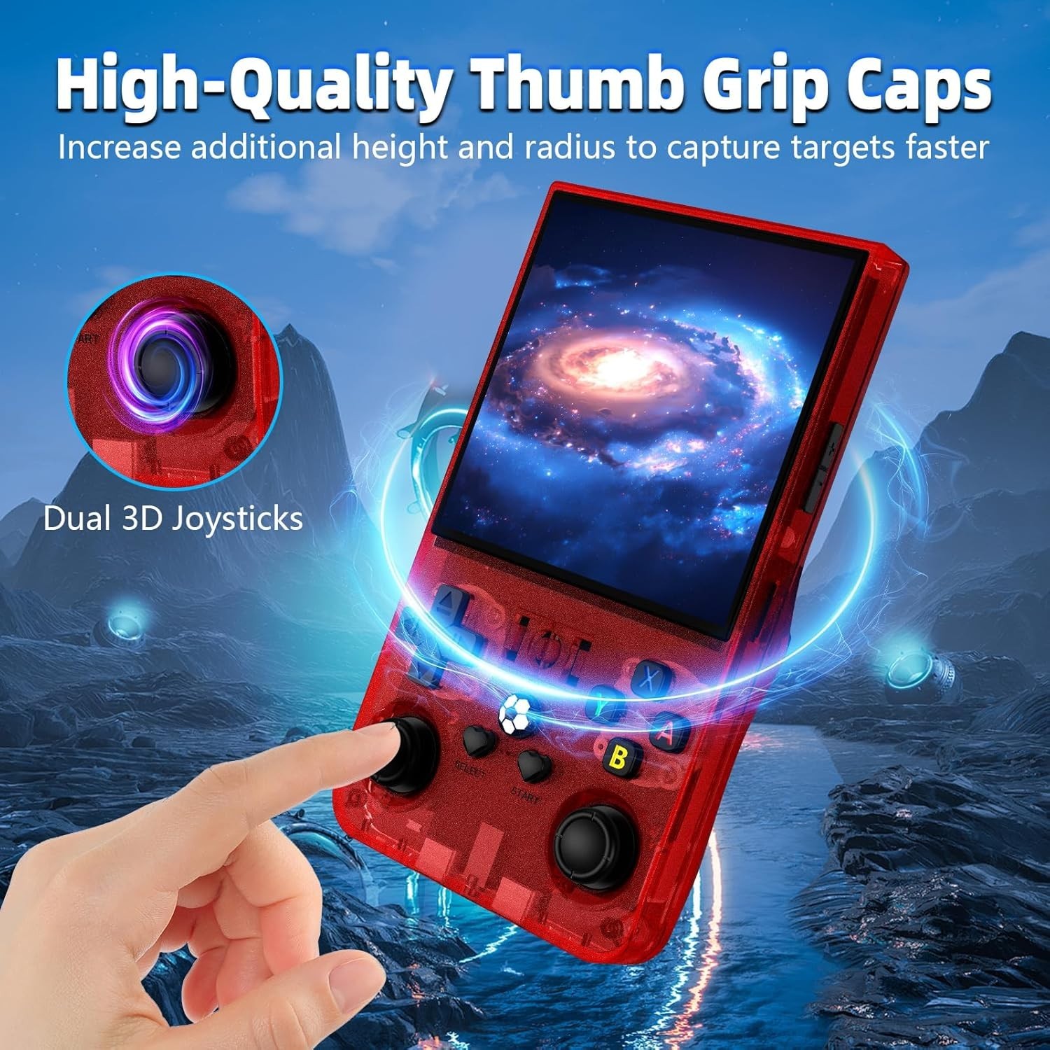 Portable retro handheld game console with open-source OS and ample storage