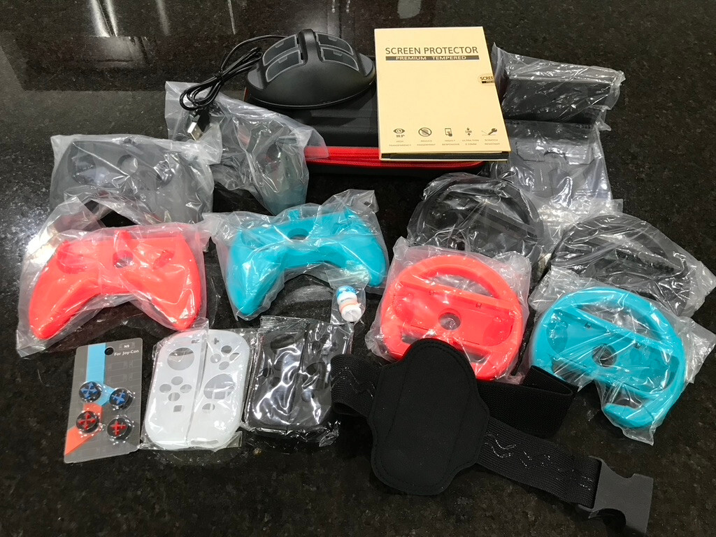 Arisll Family Bundle for Nintendo Switch Carry Case, Screen Protector and MORE