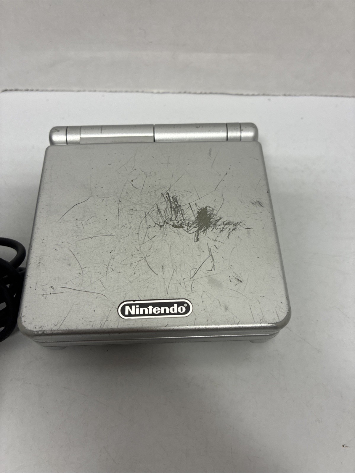 Nintendo Game Boy Advance SP AGS-001 Platinum Silver Console – Tested & Works