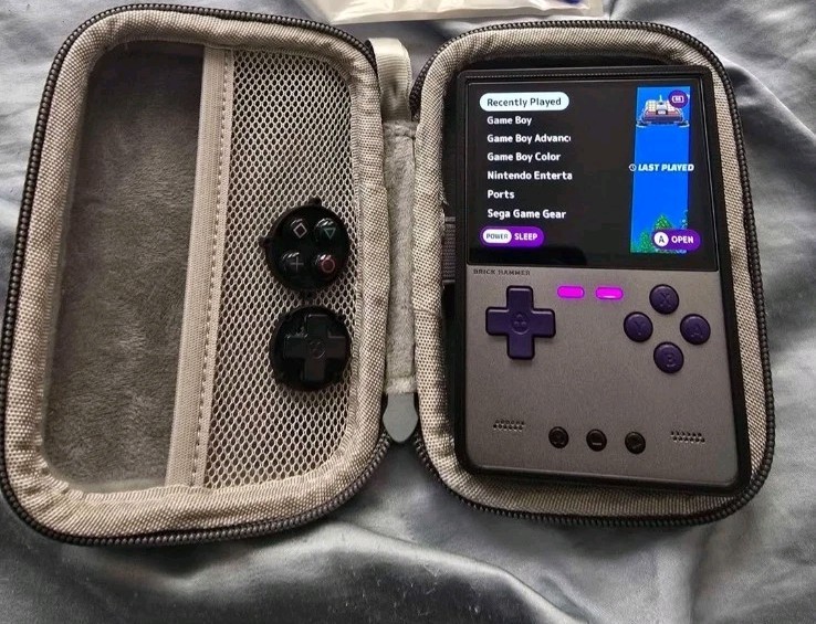 Trimui Brick Hammer Retro Handheld Game Console System, Gray/Black