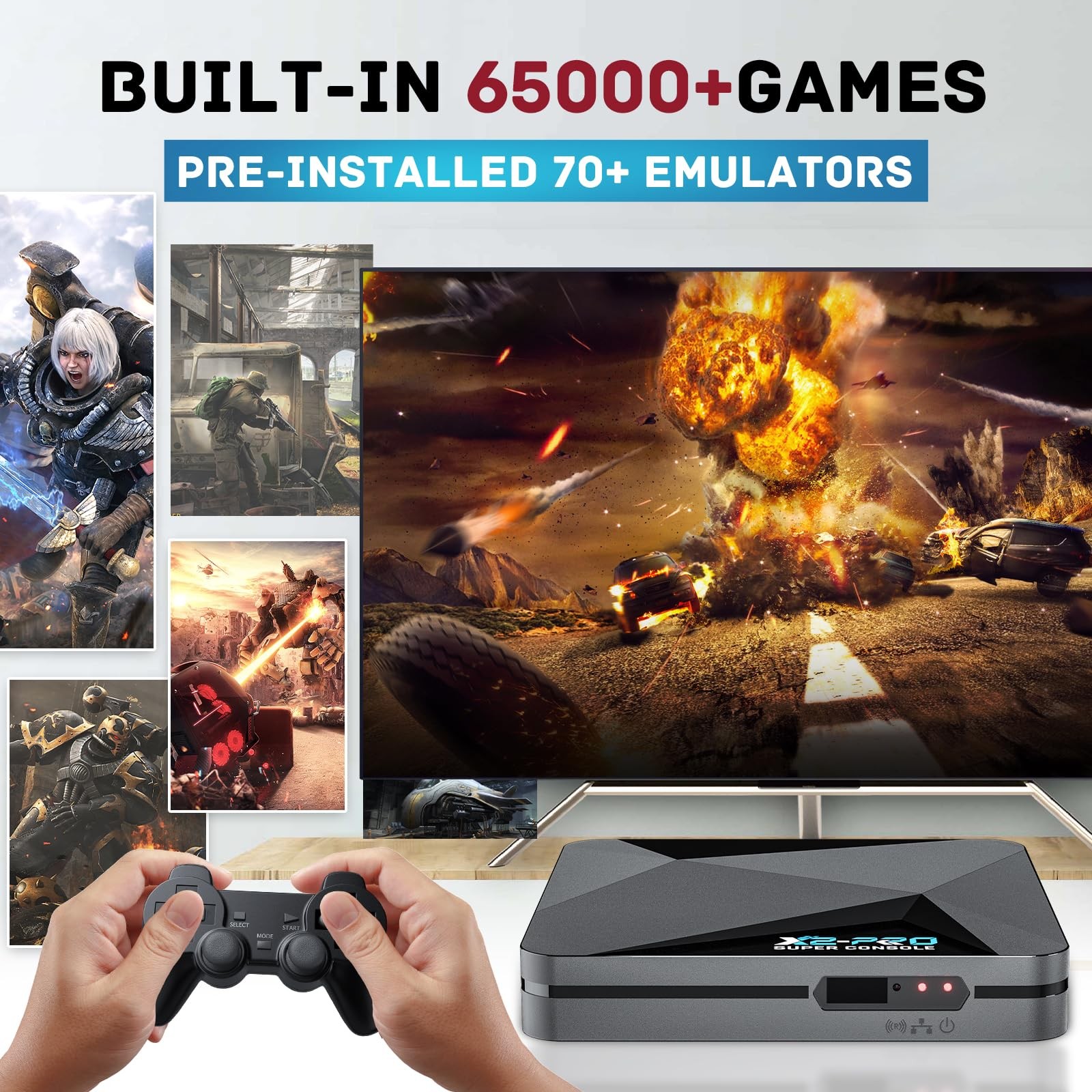Kinhank Retro Game Console Super Console X2 Pro Builtin 65000+ Games, Video G…