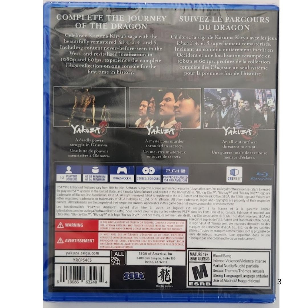 The Yakuza Remastered Collection PS4 Brand New Game Special (US 2020 Action)