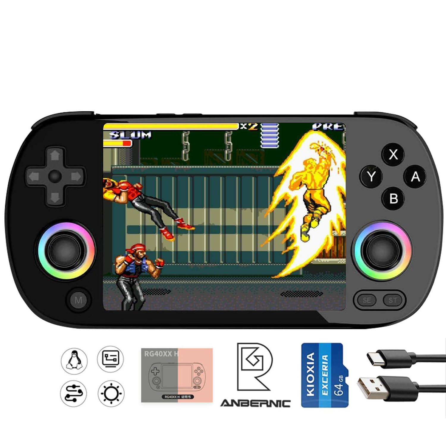 Anbernic RG40XX H Handheld Game Console RG40XXH Retro Gaming Console 4.0” IPS S